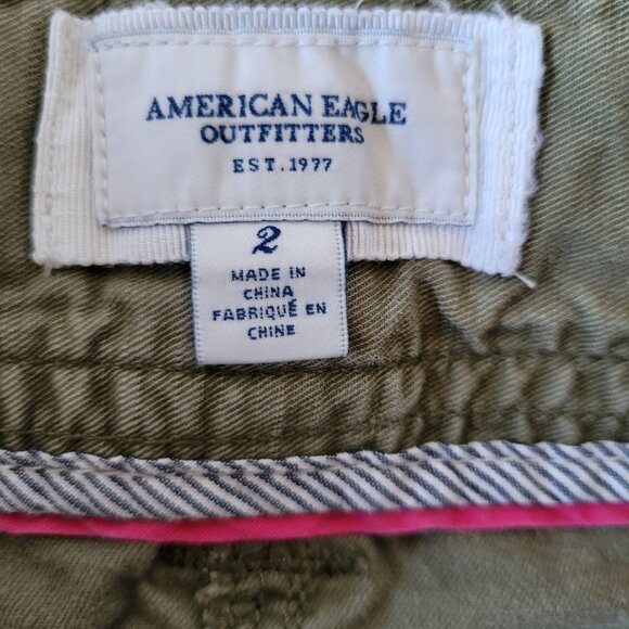 American Eagle Y2K Mini Cargo Skirt, Women’s Sz 2, 100% Cotton,  Olive Green EUC - Picture 5 of 8